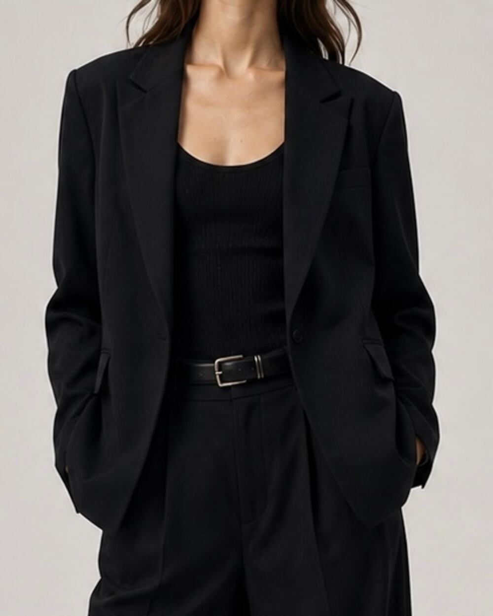 Club Monaco Tailored Blazer Single Breasted Jacket Black Career Minimalist